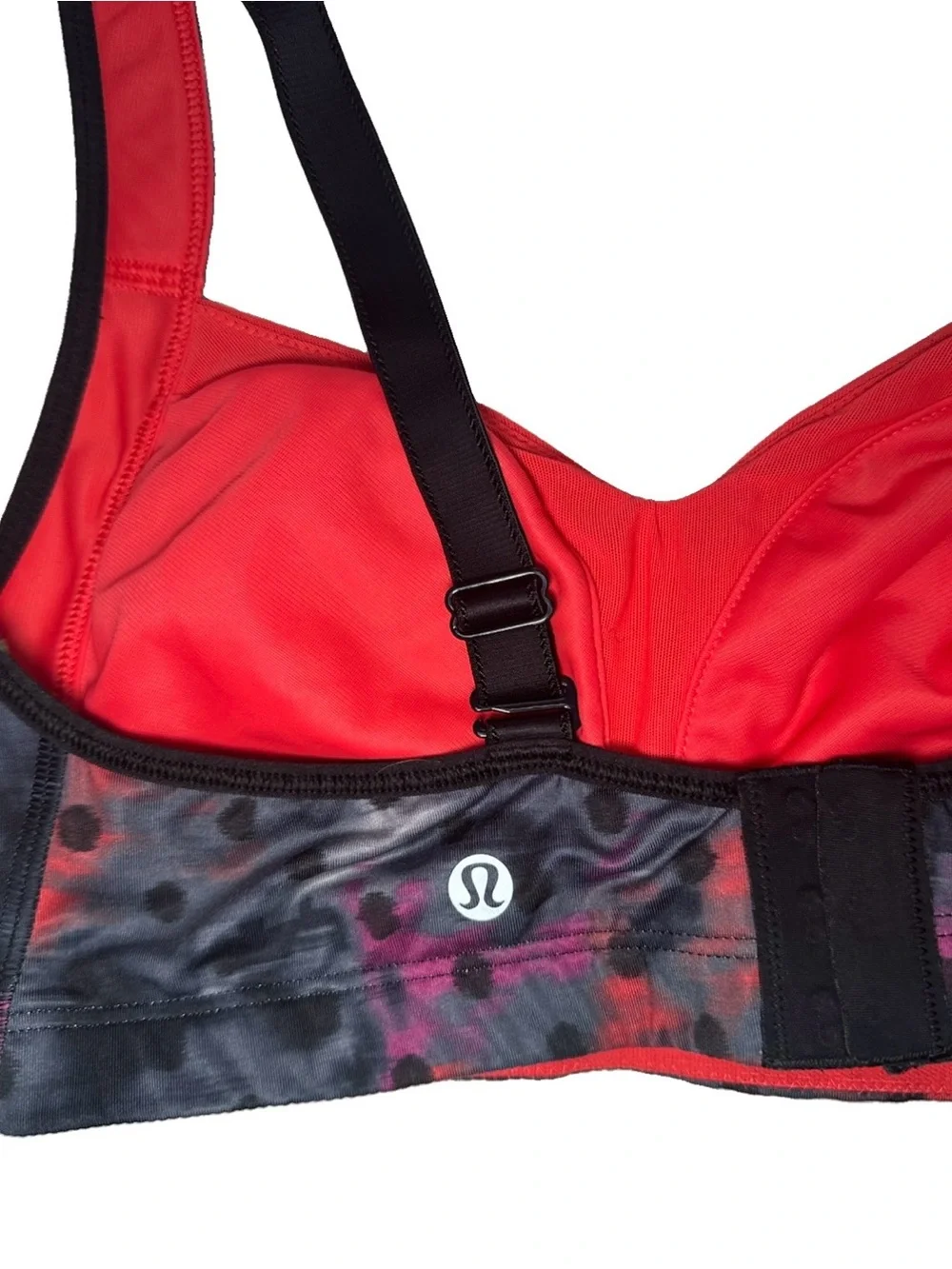 Lululemon Sports Bra in Gray with Pink & Red Accents